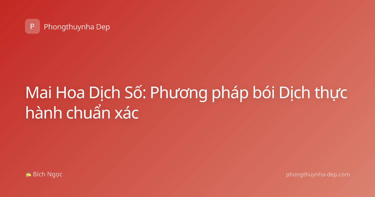 Mai Hoa Dịch Số: Phương pháp bói Dịch thực hành chuẩn xác